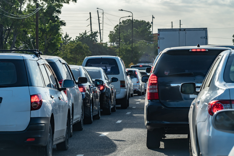 Heavy Traffic cars on road